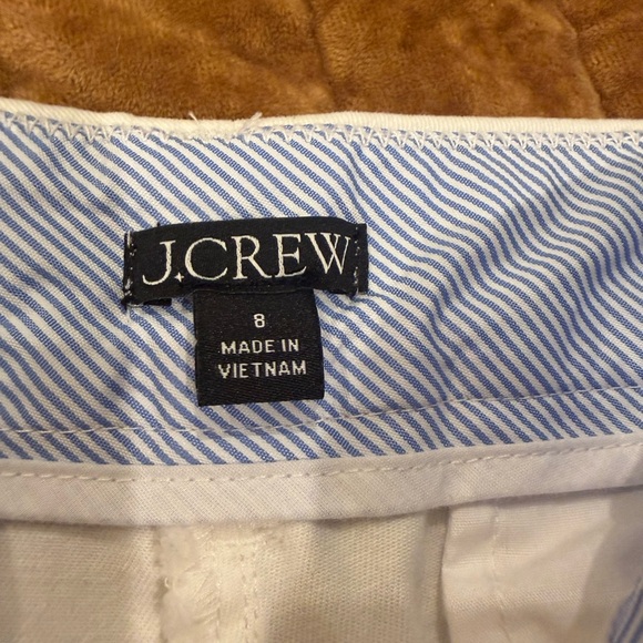 J Crew White Vacation-core Size 8 Preppy Flat Front Shorts Excellent Condition - Picture 2 of 3
